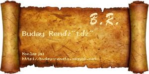 Buday Renátó névjegykártya